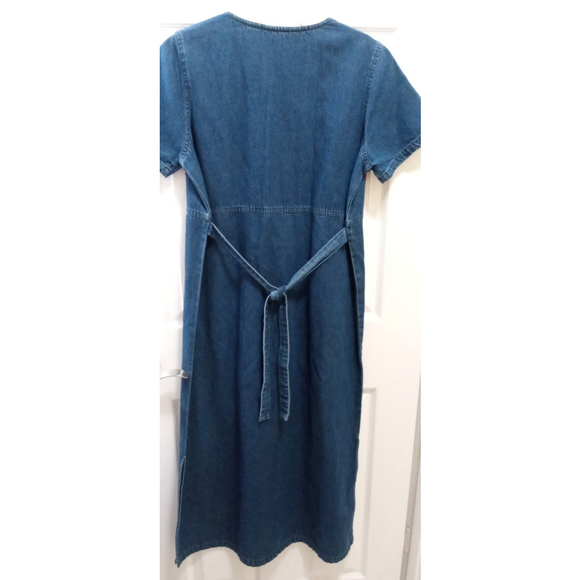 Vintage Jane Ashley Dress Women PM Denim Jumper Embroidered Candy Cane Christmas - Picture 6 of 7